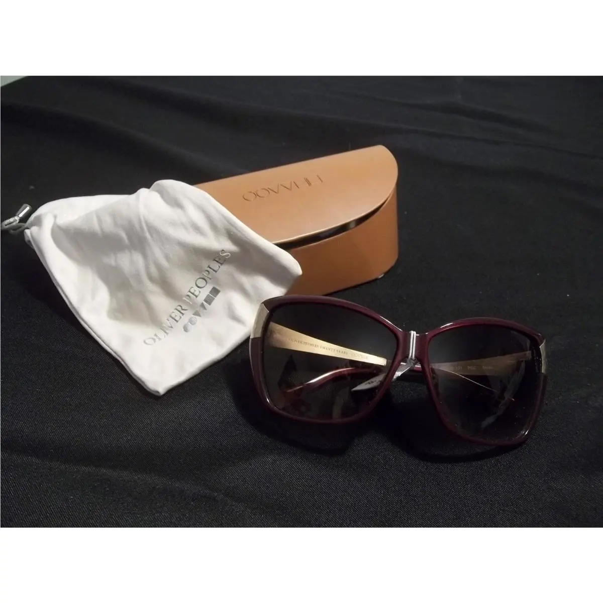Oliver Peoples Burgundy Skyla Roc Twenty Years Sunglasses Gold