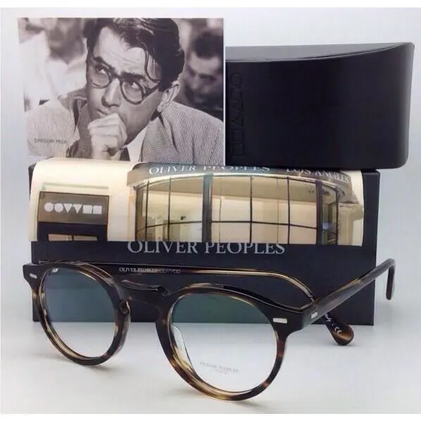 Oliver Peoples Eyeglasses Gregory Peck OV 5186 1003 50-23 Round Cocobolo Frames