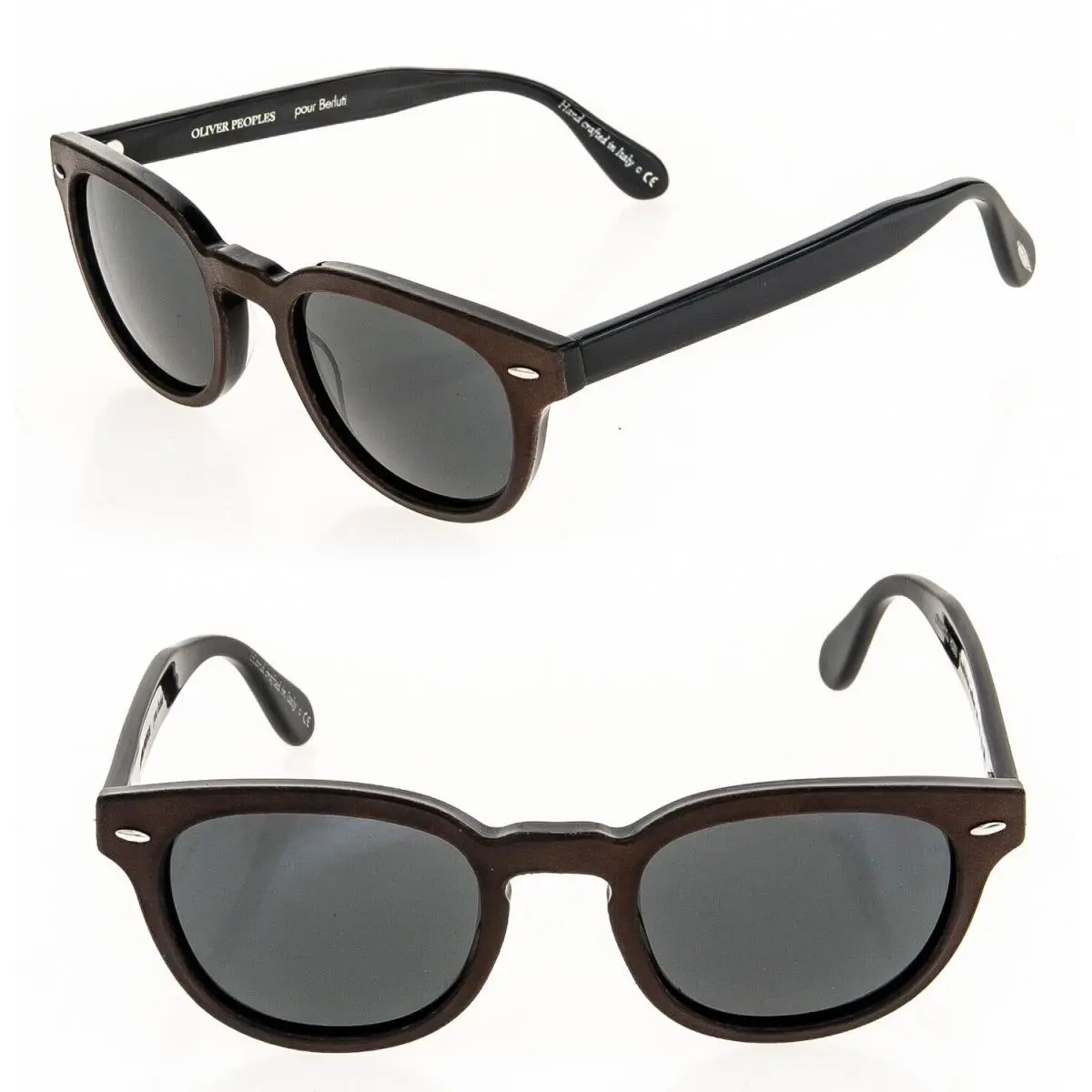 Oliver Peoples Berluti Sheldrake Brown Leather Sunglasses OV5036Q Black 5036