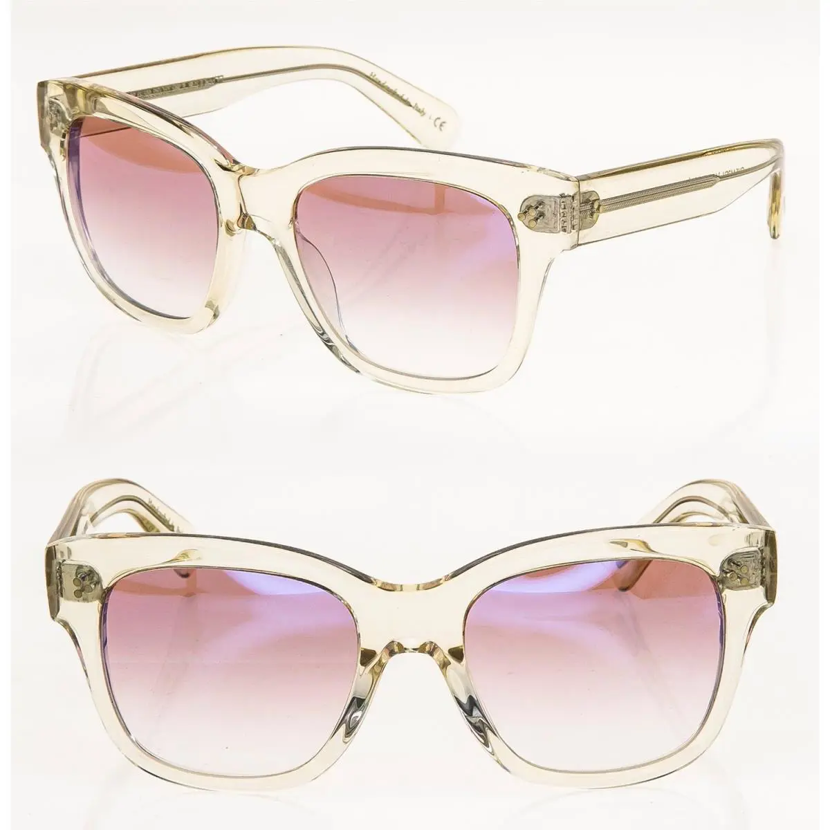 Oliver Peoples 5442 Melery Yellow Crystal Pink Rectangle Sunglasses OV5442SU