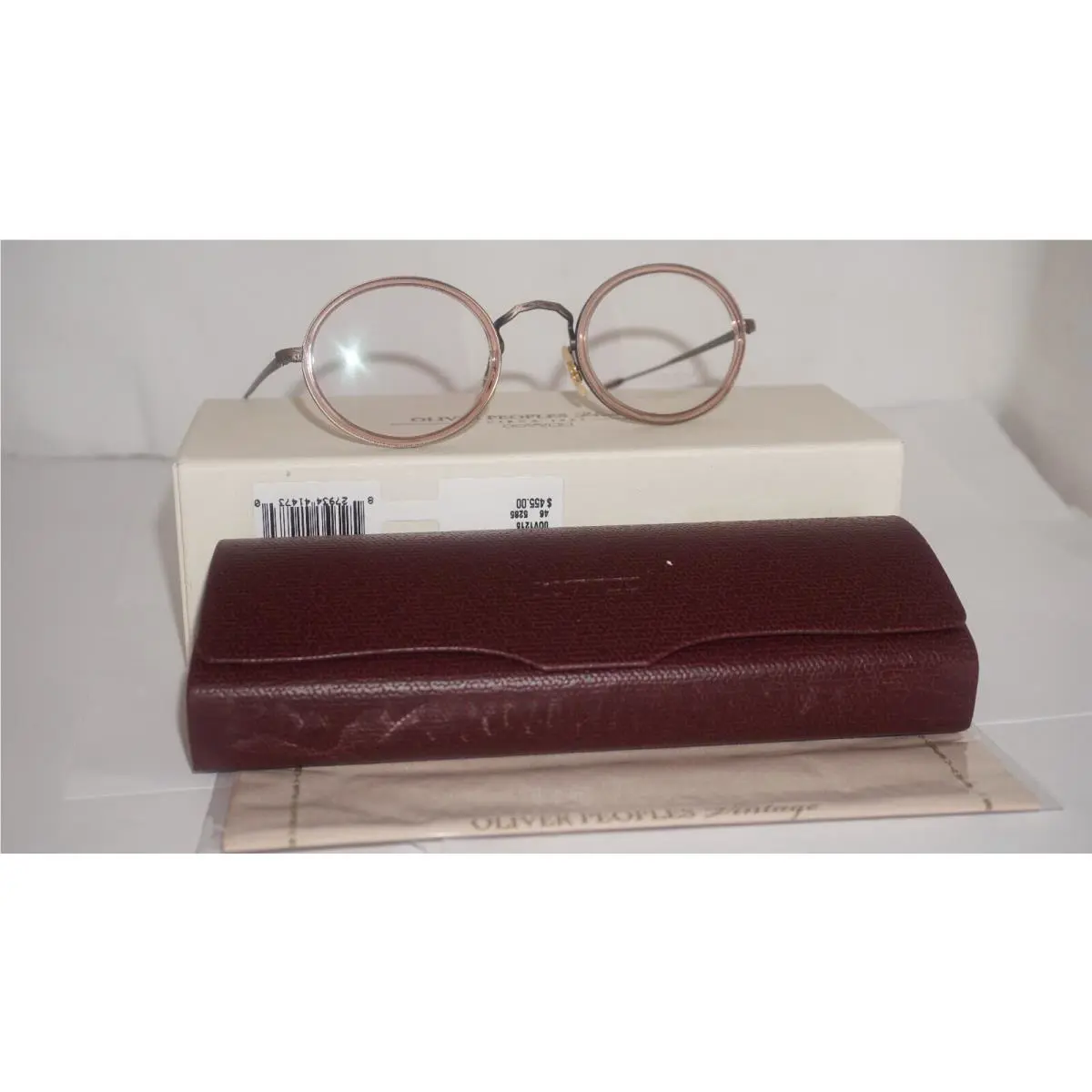 Oliver Peoples Eyeglasse Pink Brown Oval Vintage OV1215 5285 MP-8 30th 46 23 150