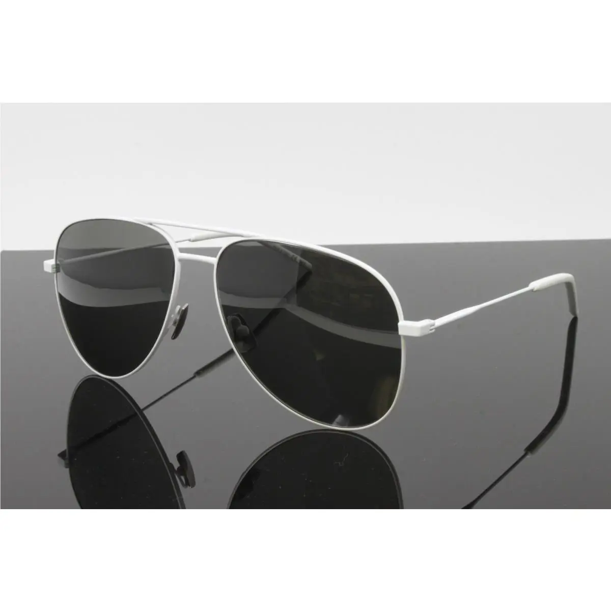 Saint Laurent Sunglasses Unisex Metal Aviator White 59mm SL-Classic11-038