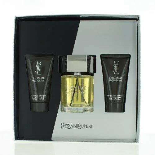 L`homme BY  Men 3 Piece Gift Set -3.3 OZ Eau DE Toilette Spray by Yves Saint Laurent