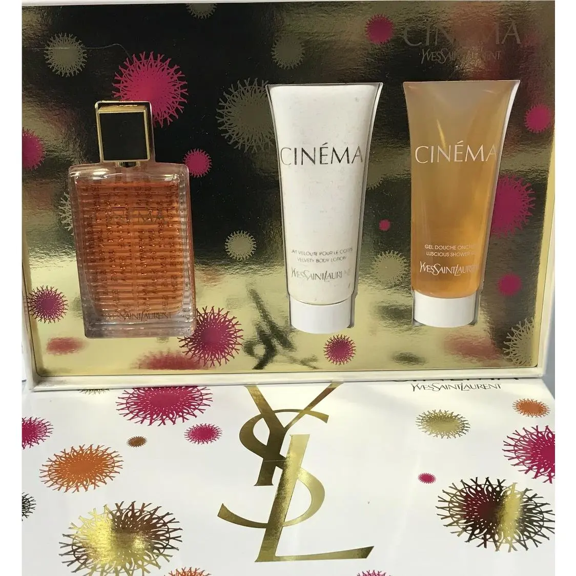 Cinema 3PCs Women Set with 1.6 oz + 2.5 Body Lotion + Gel by Yves Saint Laurent