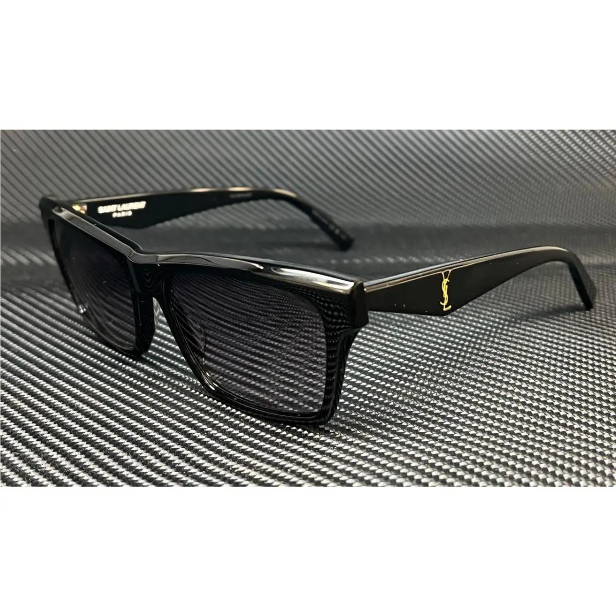 Saint Laurent SL M104 001 Black Grey M Size Unisex Sunglasses by Yves Saint Laurent