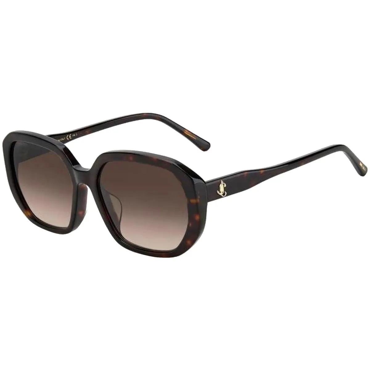 Karly Women`s Mod Square Sunglasses w/ Gradient Lens - Italy Havana/Brown (0086-HA) by Jimmy Choo