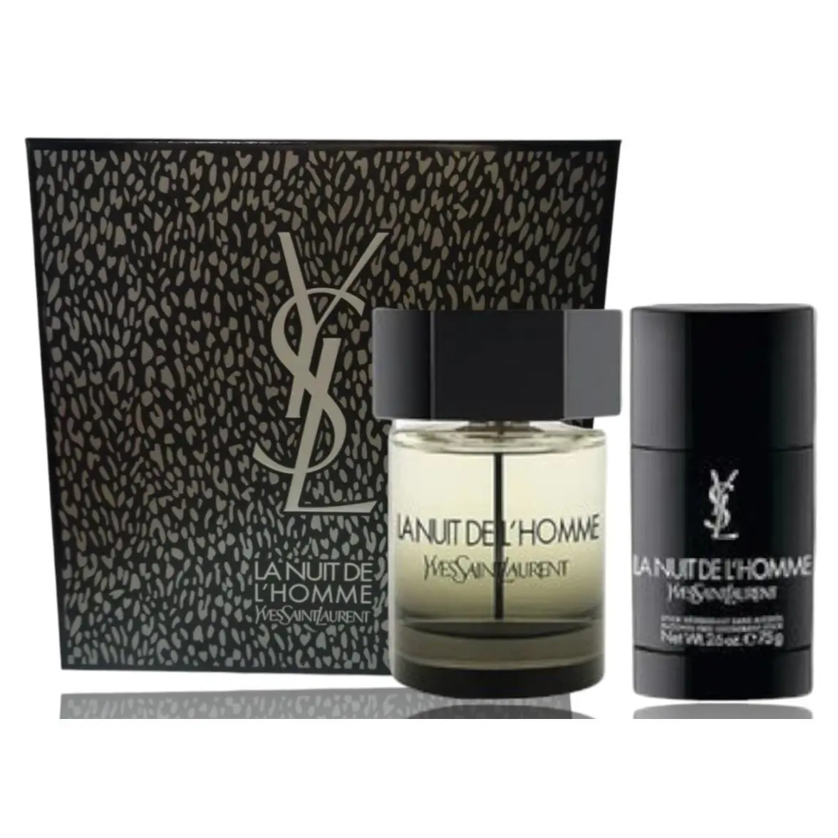LA Nuit DE L`homme by Yves Saint Laurent Set Eau de Parfum 3.4 Deodorant 2.6 oz