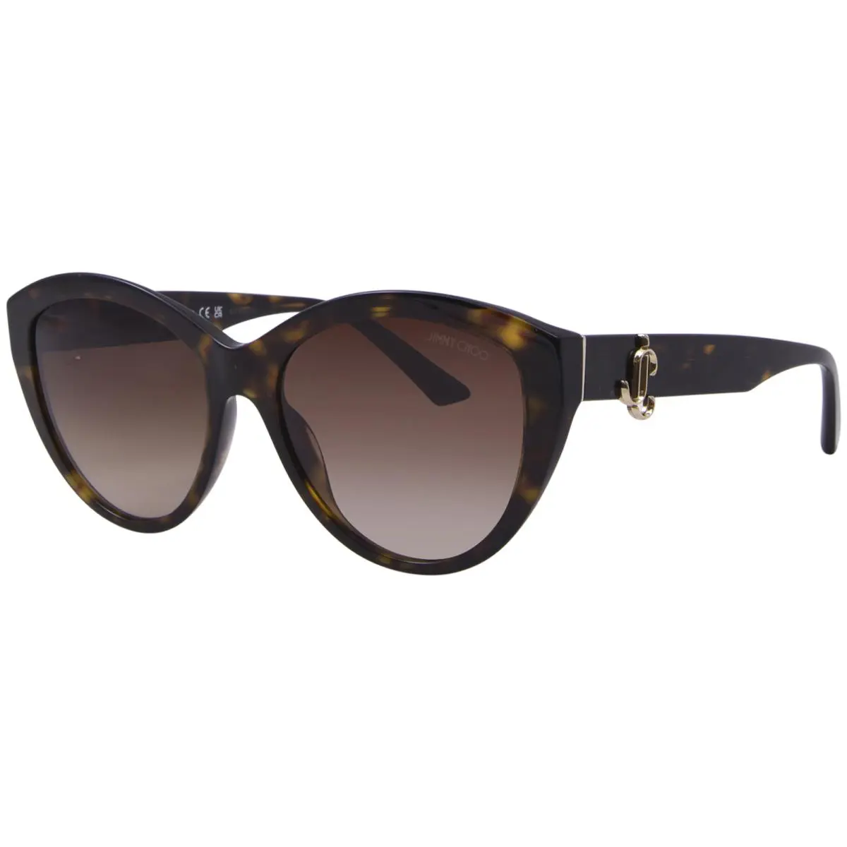 JC5007 500213 Sunglasses Women`s Havana/brown Gradient Cat Eye 55mm by Jimmy Choo