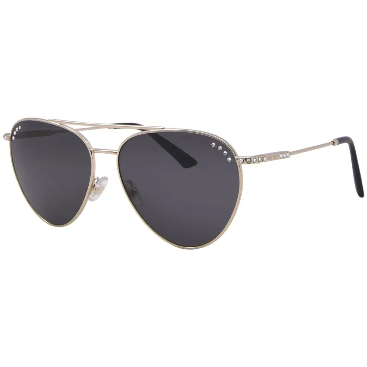 Jimmy Choo JC4002B 300687 Sunglasses Women`s Pale Gold/dark Grey Lens Pilot 60mm