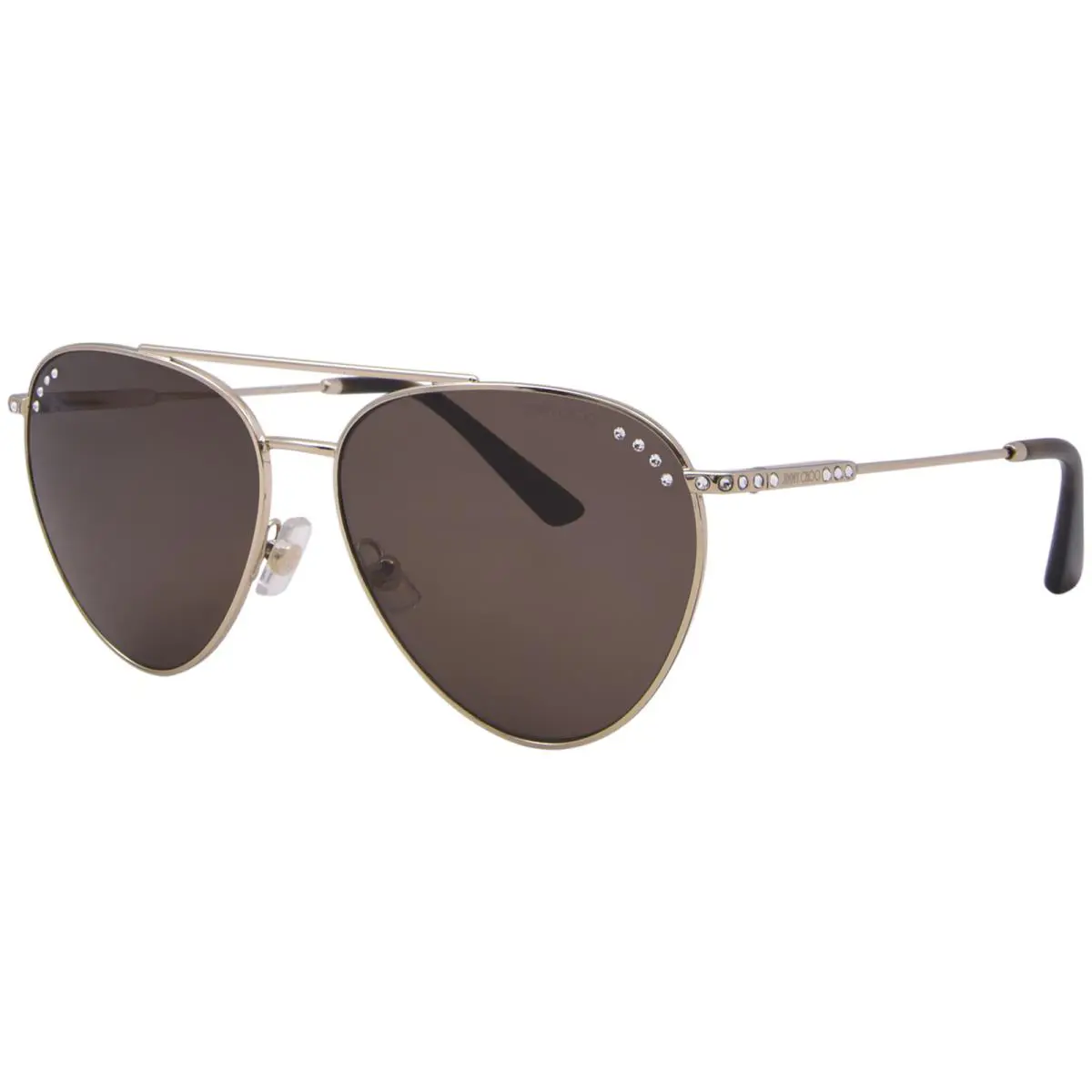 JC4002B 300673 Sunglasses Women`s Pale Gold/dark Brown Pilot 60mm by Jimmy Choo