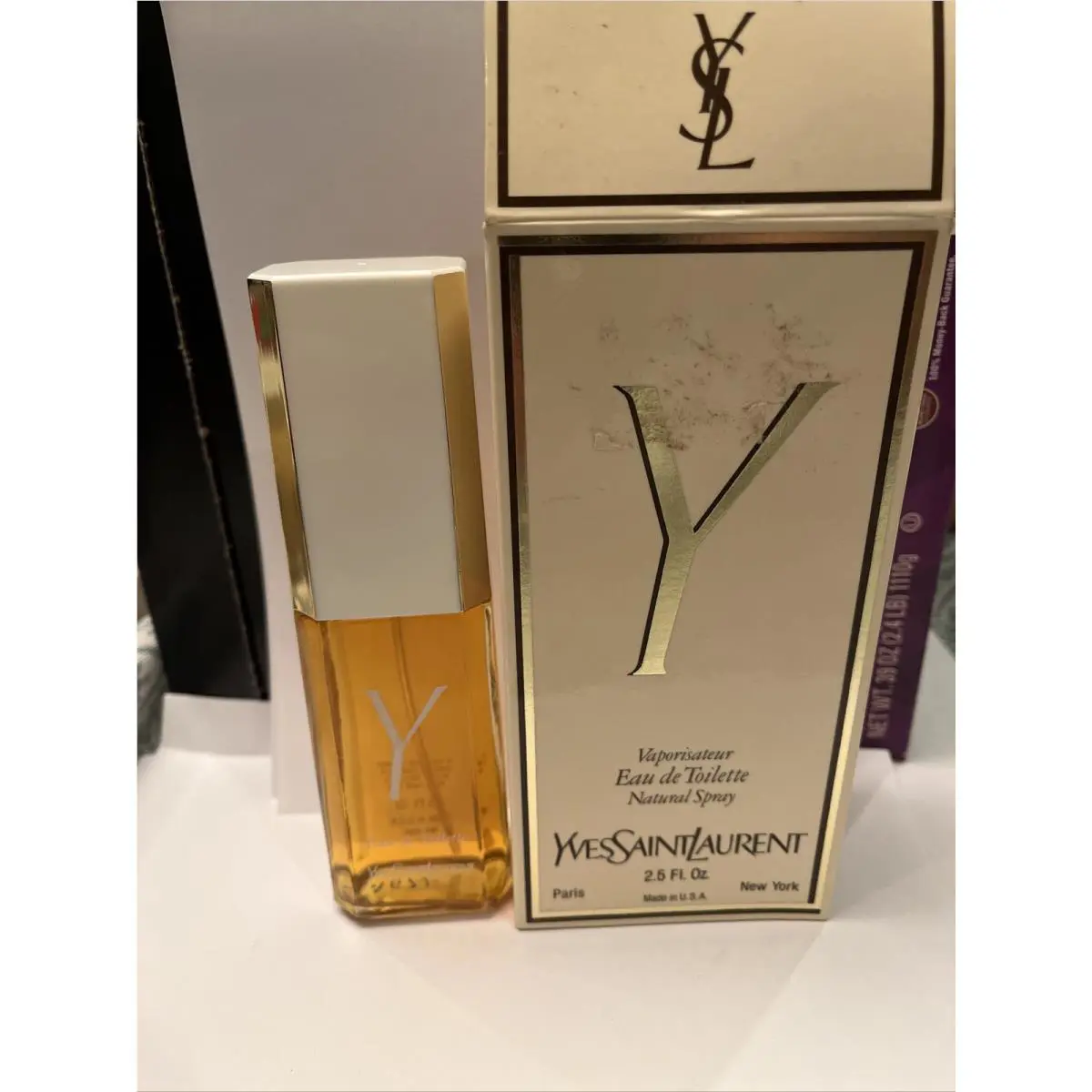 Vintage Ysl Yves Saint Laurent Y 2.5 Oz. 75ML Edt Spray Box Read Some Damage
