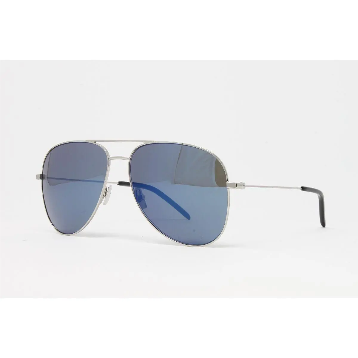 Saint Laurent Sunglasses Unisex Aviator Classic 11 032 Silver 59mm Blue Lens by Yves Saint Laurent