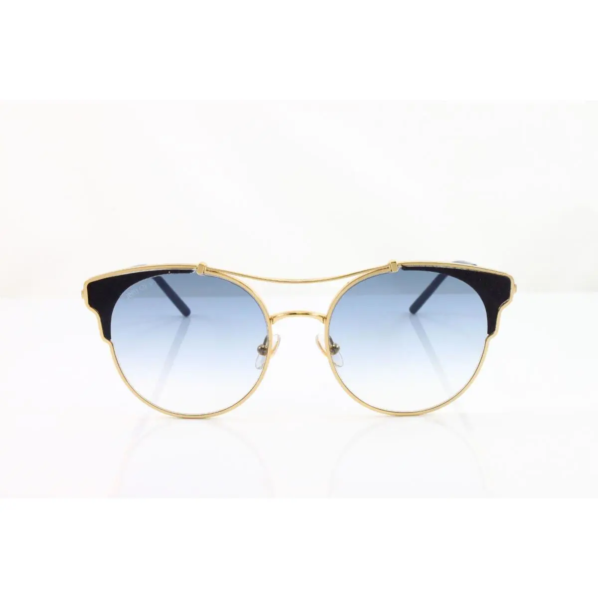 Jimmy Choo Sunglasses Women`s Round Lue/s Lks Gold 59mm Blue Gradient Lens