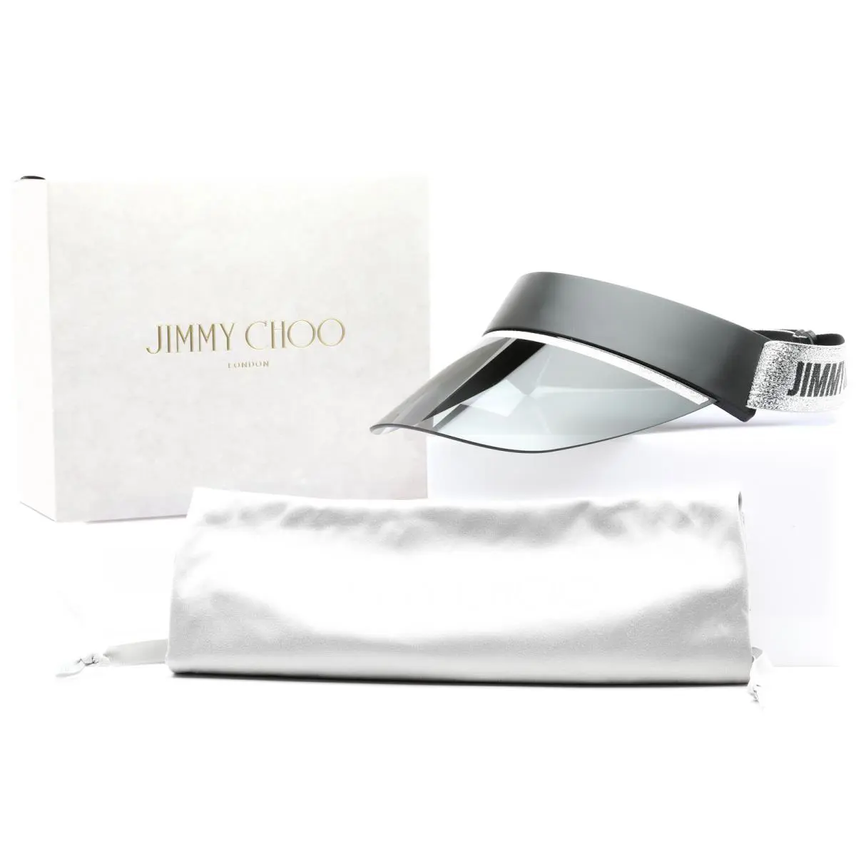 Jimmy Choo Calix Bsc Sun Visor Black Silver Grey Gradient Lens
