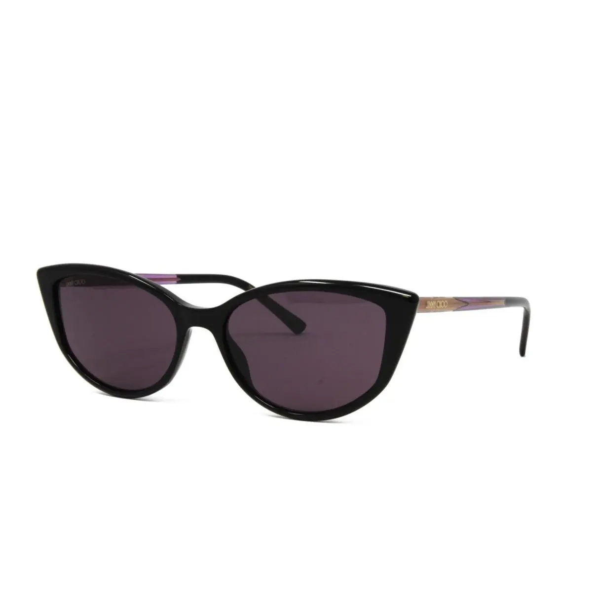 Jimmy Choo Sunglasses Women`s Cat Eye Nadia/s 807 Black 56mm Violet Lens - Frame: Black, Lens: Purple