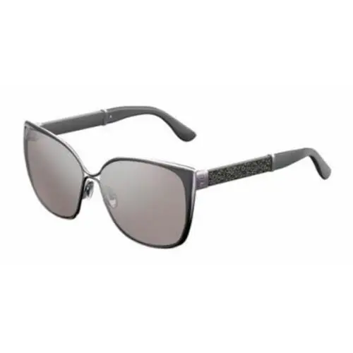 Jimmy Choo Matty/s Maty 1BOFU Silver Black Gray Mirrored Lens Sunglasses - Silver, Frame: Silver/Black, Lens: Gray Mirrored