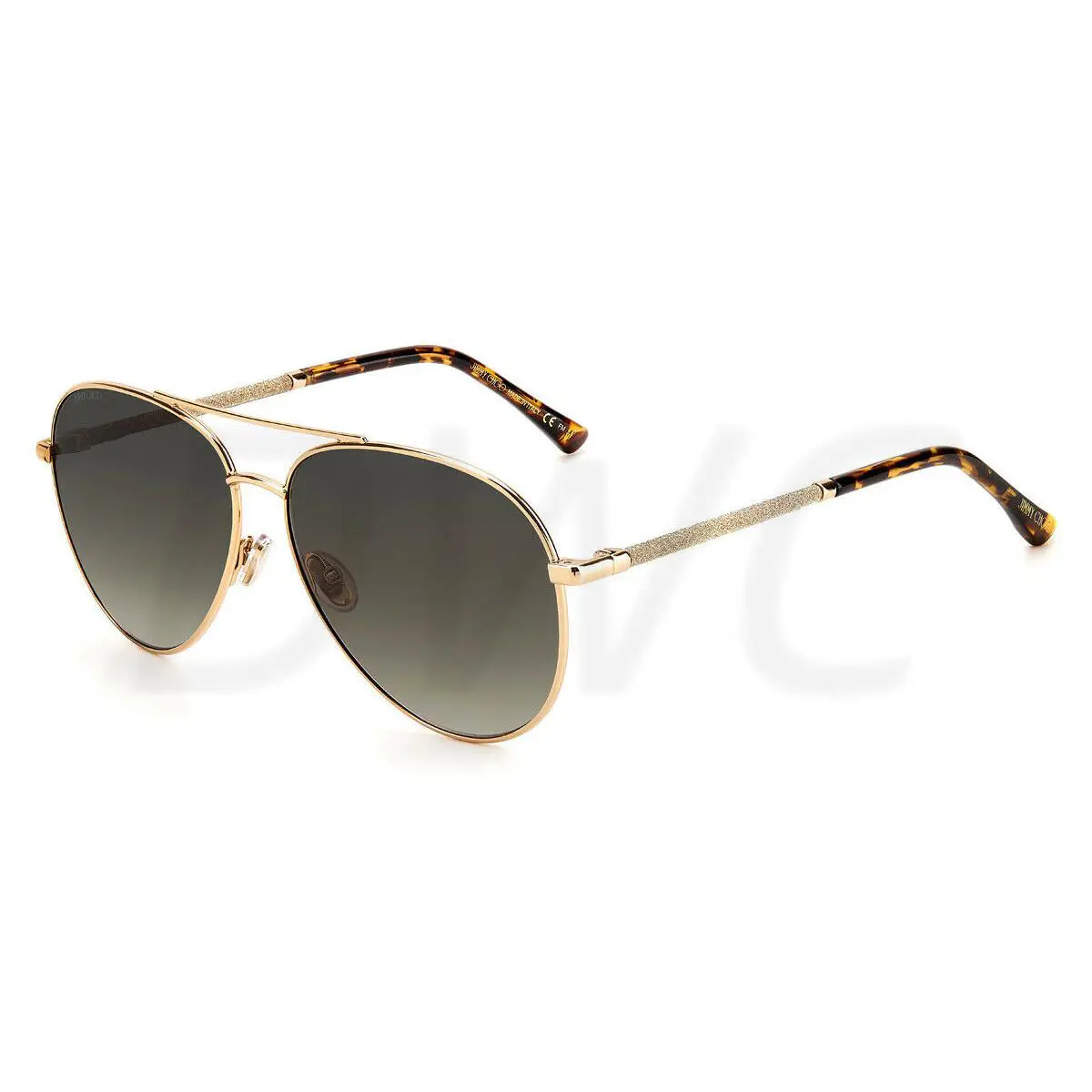 Jimmy Choo Devans 006J Gold Havana Brown Aviator 59-13-140 Women Sunglasses - Frame: Gold Havn, Lens: Brown