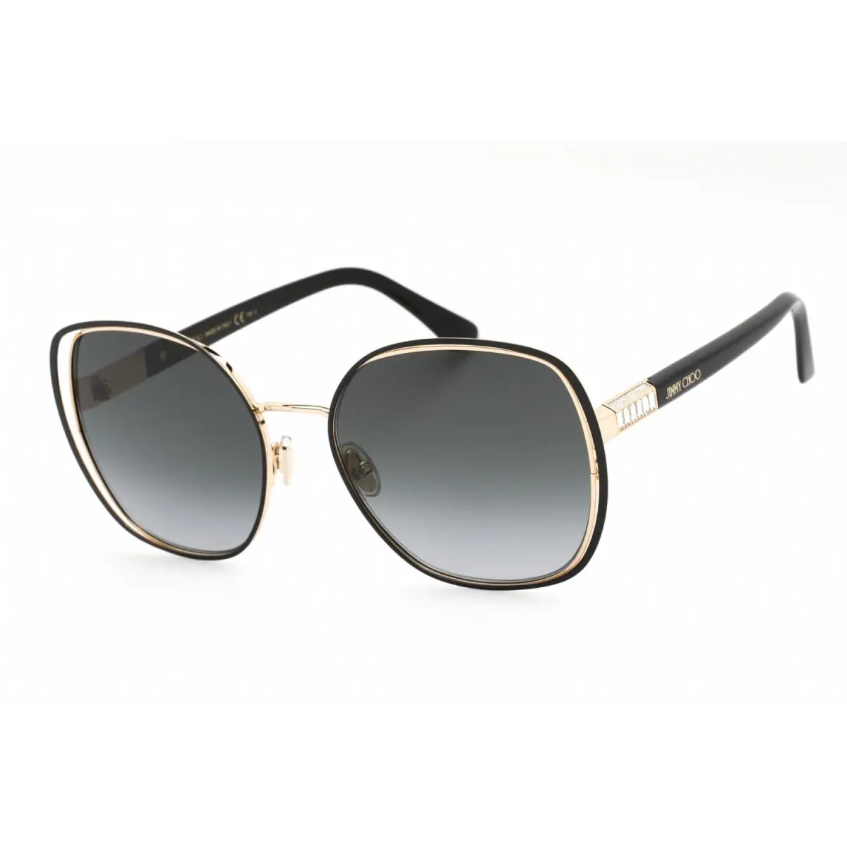 Dodie/s 2M2 9O Sunglasses Black Gold Frame Gray Shaded Lenses 58mm by Jimmy Choo