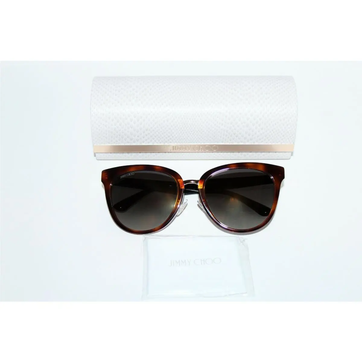 Jimmy Choo Cade F/s Ocy FQ Havana Grey Cats Eye Sunglasses 55 MM
