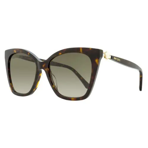 Jimmy Choo Cat Eye Sunglasses Rua /G 086HA Havana 56mm - Frame: Havana, Lens: Brown Gradient