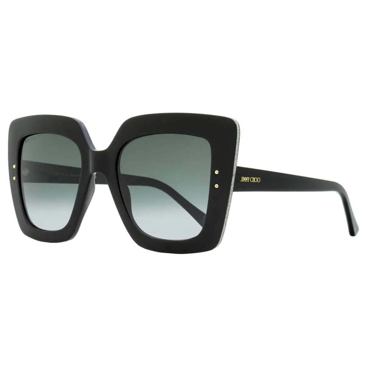 Jimmy Choo Square Sunglasses Auri /G 8079O Black 53mm - Frame: Black, Lens: Gray Gradient