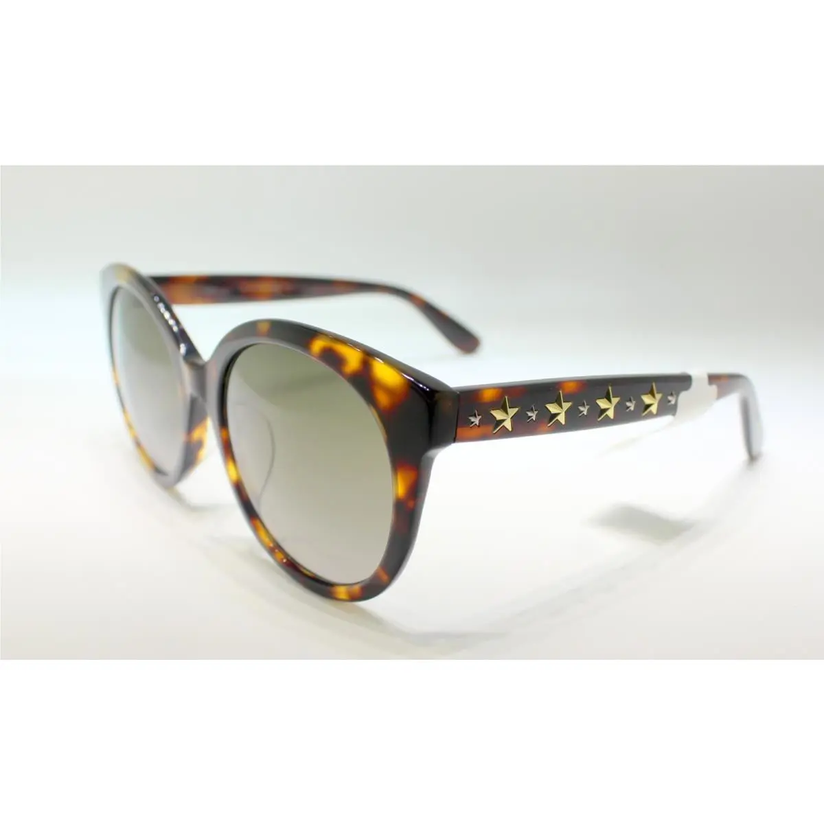 Jimmy Choo Astar Dark Havana Oversized Sunglasses with Gold Star Detailing