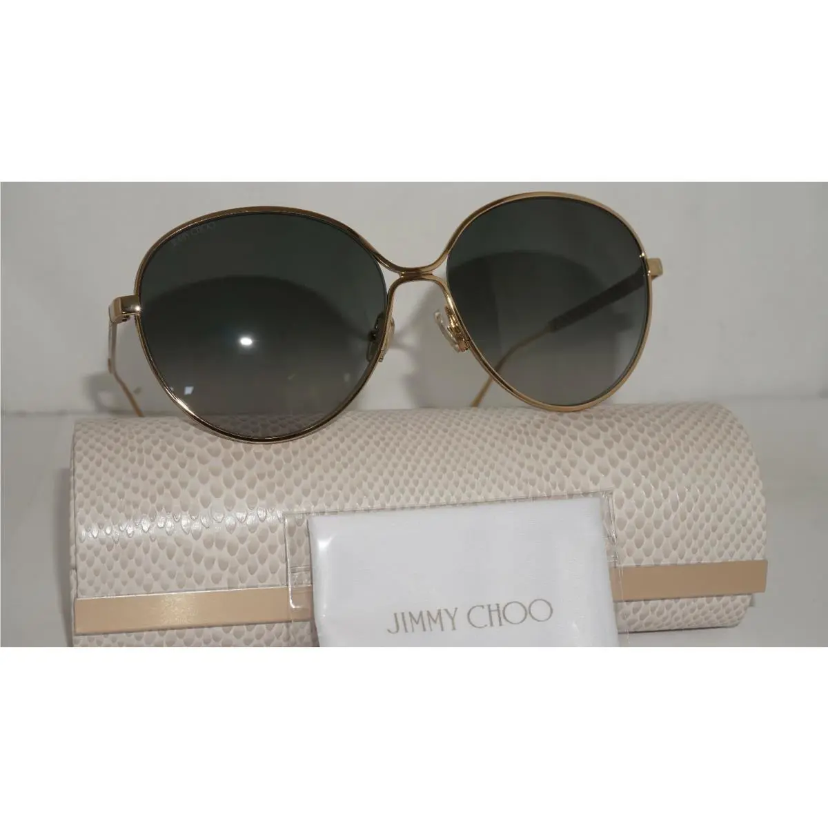 Jimmy Choo Sunglasse Aviator Gold Round Gray Neva/f/s 2F7 60 16 140