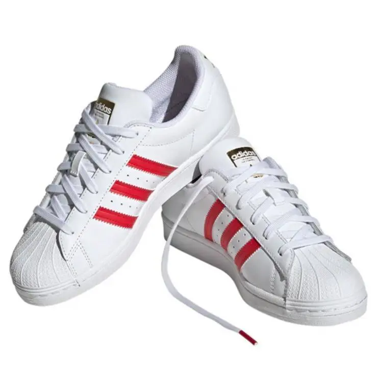 Women Adidas Originals Superstar Sneaker Shoes HQ1903 Runs Large See Description - White/Betsca (Red)/Metallic Gold