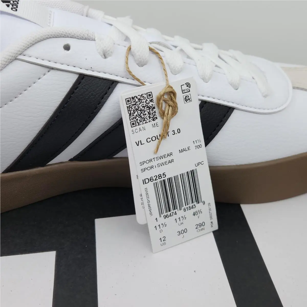 Adidas shoes - adidas VL Court 3.0 - Court - ID6285 - White/Black/Gum (UPC: 196474618459) 4