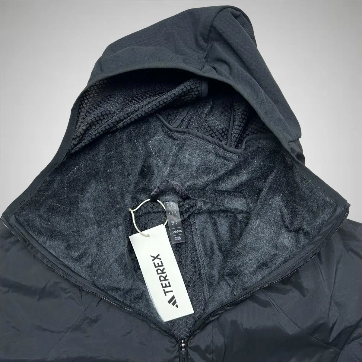 Adidas clothing - TERREX TECHROCK ULTRALIGHT 1/2-ZIP HOODED FLEECE JACKET - HJ7363 - Black 2