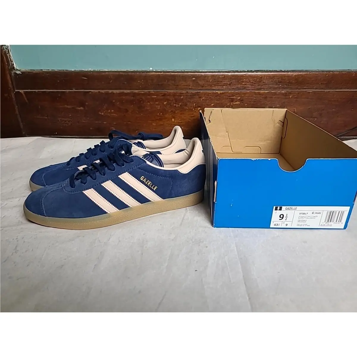 Adidas Originals Gazelle Unisex Shoes IF3817 Blue Pink Men`s Size 9.5
