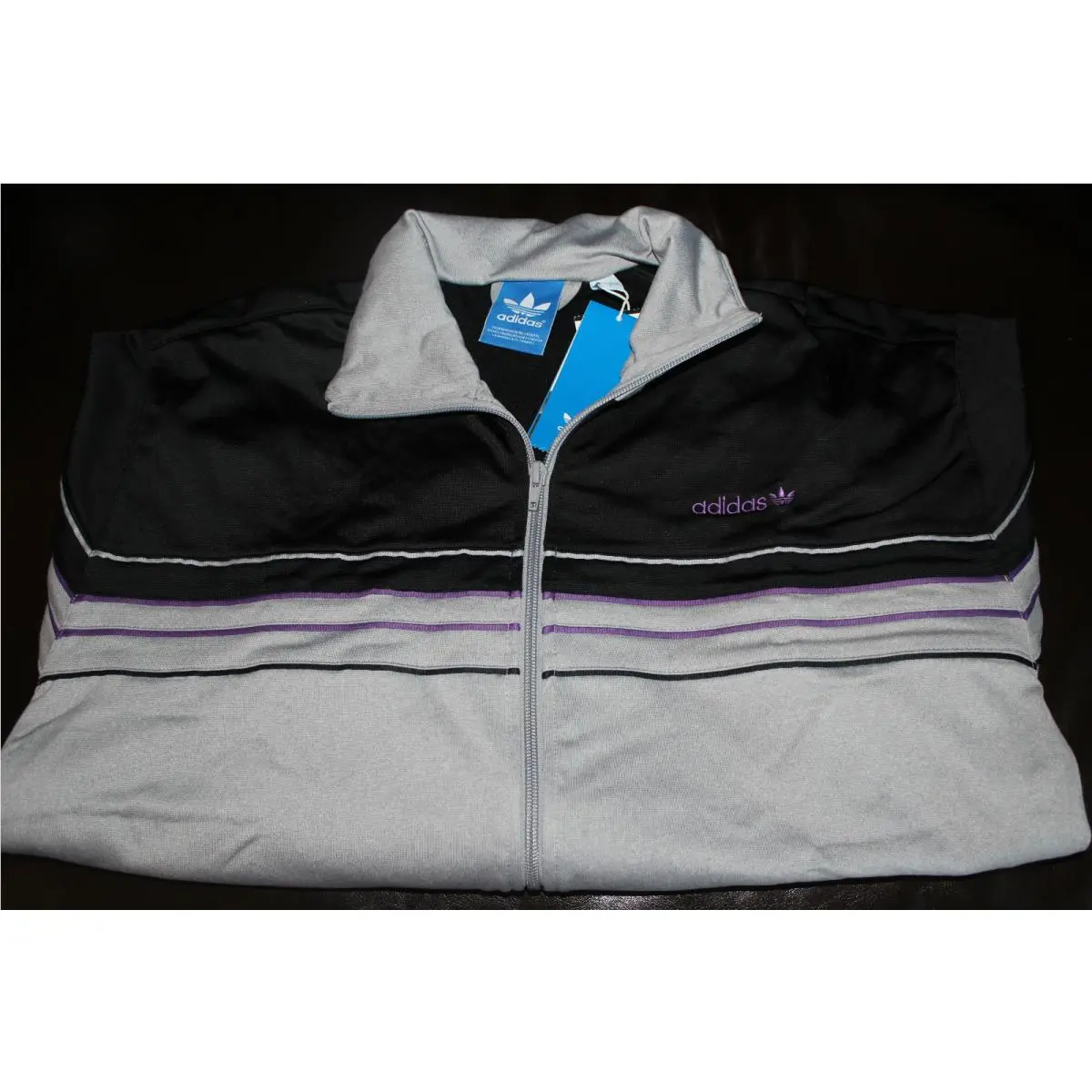 Adidas Originals Piping Throwback Track Top Black/aluminium Heather/royal MD