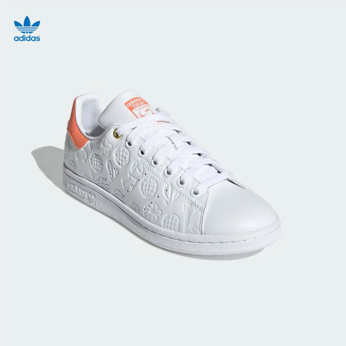 Adidas Originals Stan Smith Shoes Embossed Graphics FX5677 Women`s Size 7.5