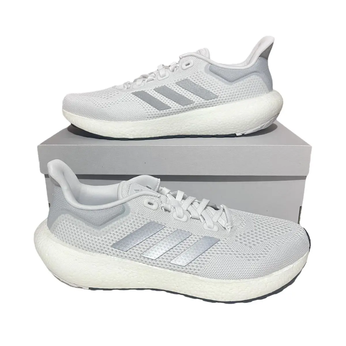 GW0906 Adidas Women’s Pureboost Jet White/silver Running Shoes Size 9 - White