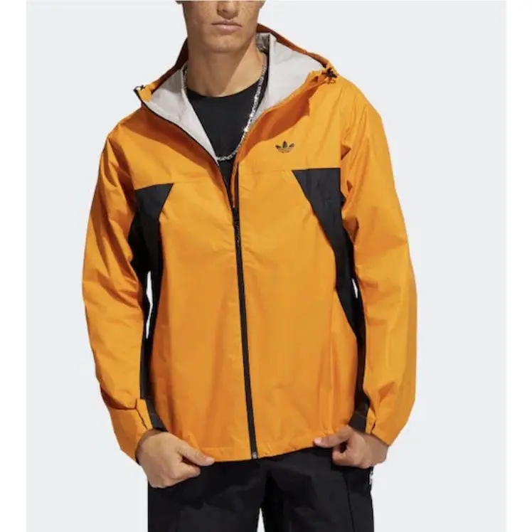 Unisex Tech Shell Full Zip Windbreaker Jacket Yellow Black Sz M by Adidas