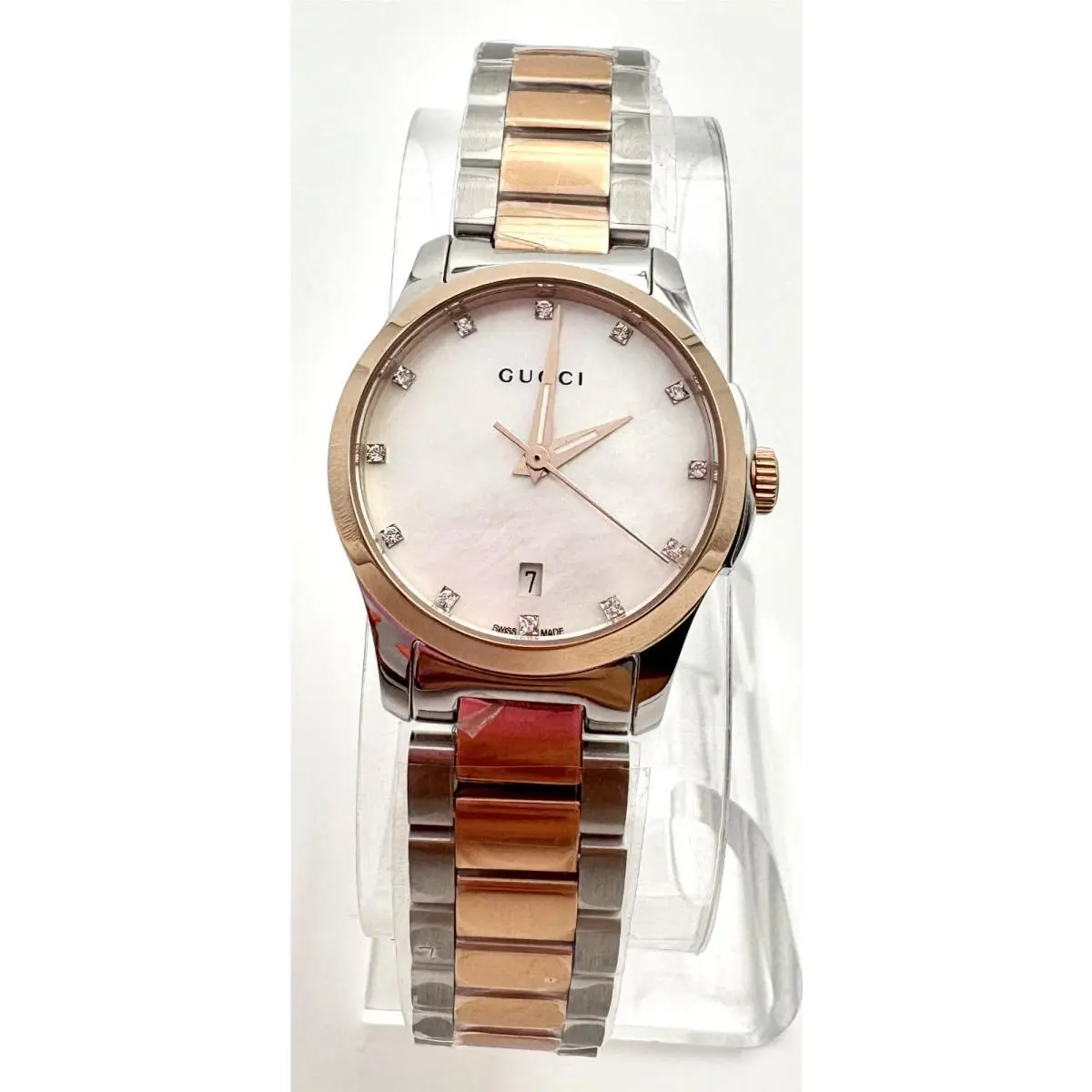 G-timeless YA126544 Mother of Pearl Dial Quartz Women`s Watch 27mm by Gucci