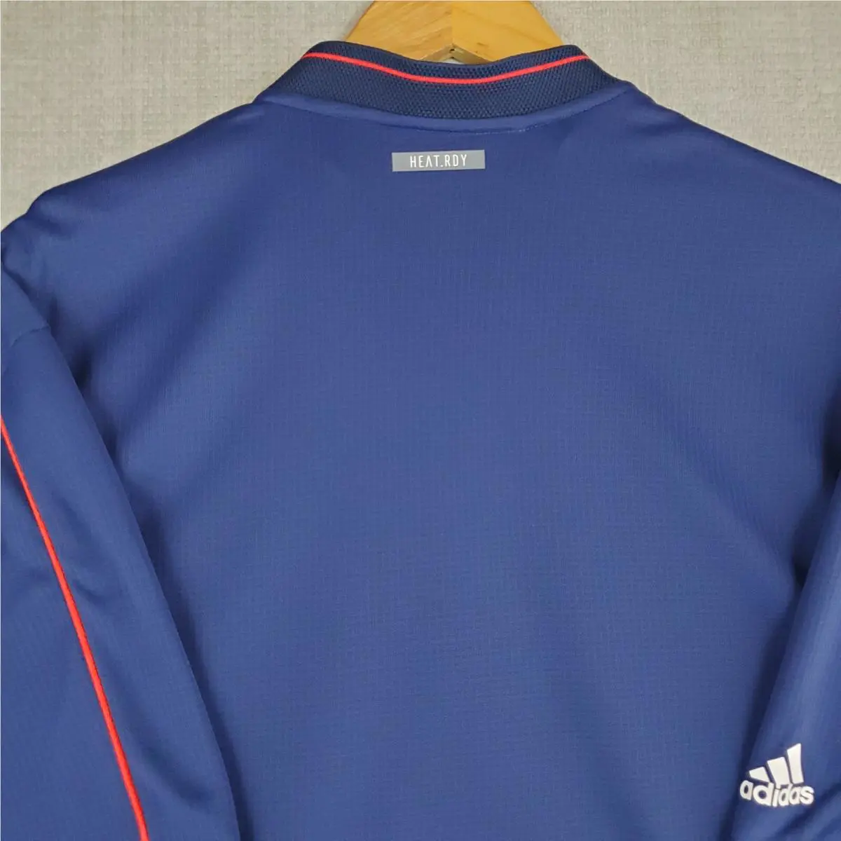 Adidas clothing - short sleeve performance golf tennis casual UV Protection breathable button up front down mens size wicking stretchy adidas trefoil collar nwt size L usa olympics ryder cup henley collar Heat Rdy - Blue 9