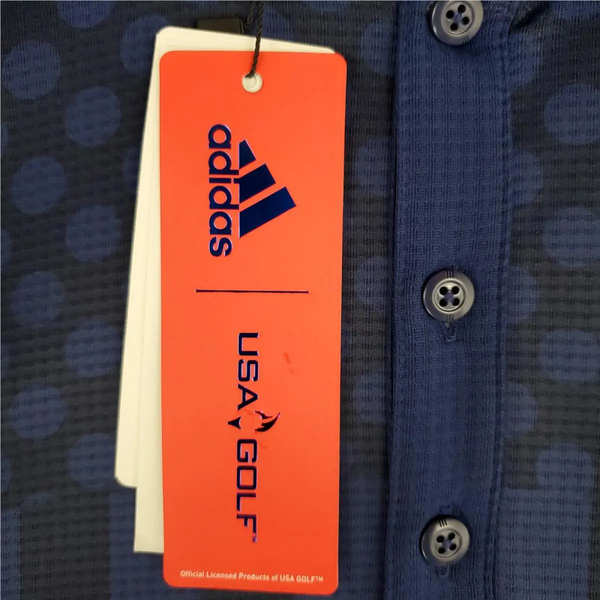Adidas clothing - short sleeve performance golf tennis casual UV Protection breathable button up front down mens size wicking stretchy adidas trefoil collar nwt size L usa olympics ryder cup henley collar Heat Rdy - Blue 18