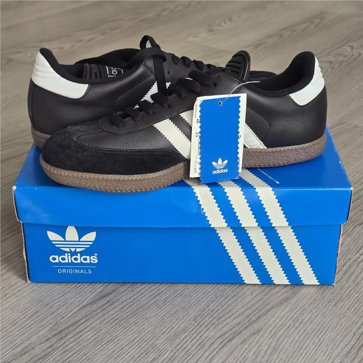 Adidas Mens Samba Classic 034563 Black Gum Sole Bottom Sneakers Shoes 8 Box