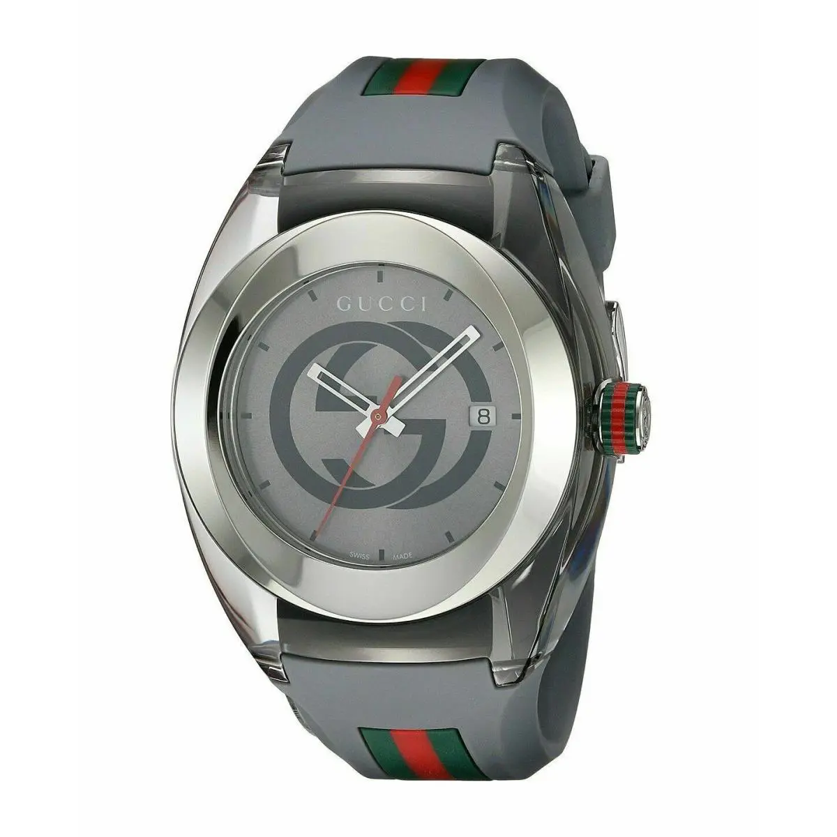 Gucci Sync Xxl 46mm YA137109 Gray Rubber Band Gray Dial Unisex Watch - Dial: Gray, Band: Gray