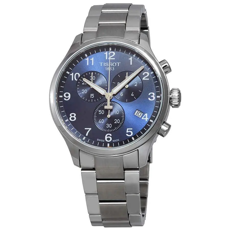 Tissot Chrono XL Classic Blue Dial Men`s Watch T116.617.11.047.01 - Dial: Blue, Band: Silver, Bezel: Silver