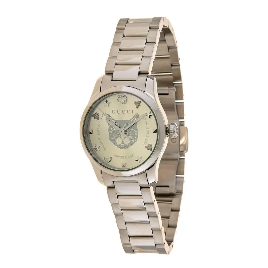 Gucci Women`s G-timeless Watch Women`s - Dial: Silver, Band: Silver, Bezel: Silver