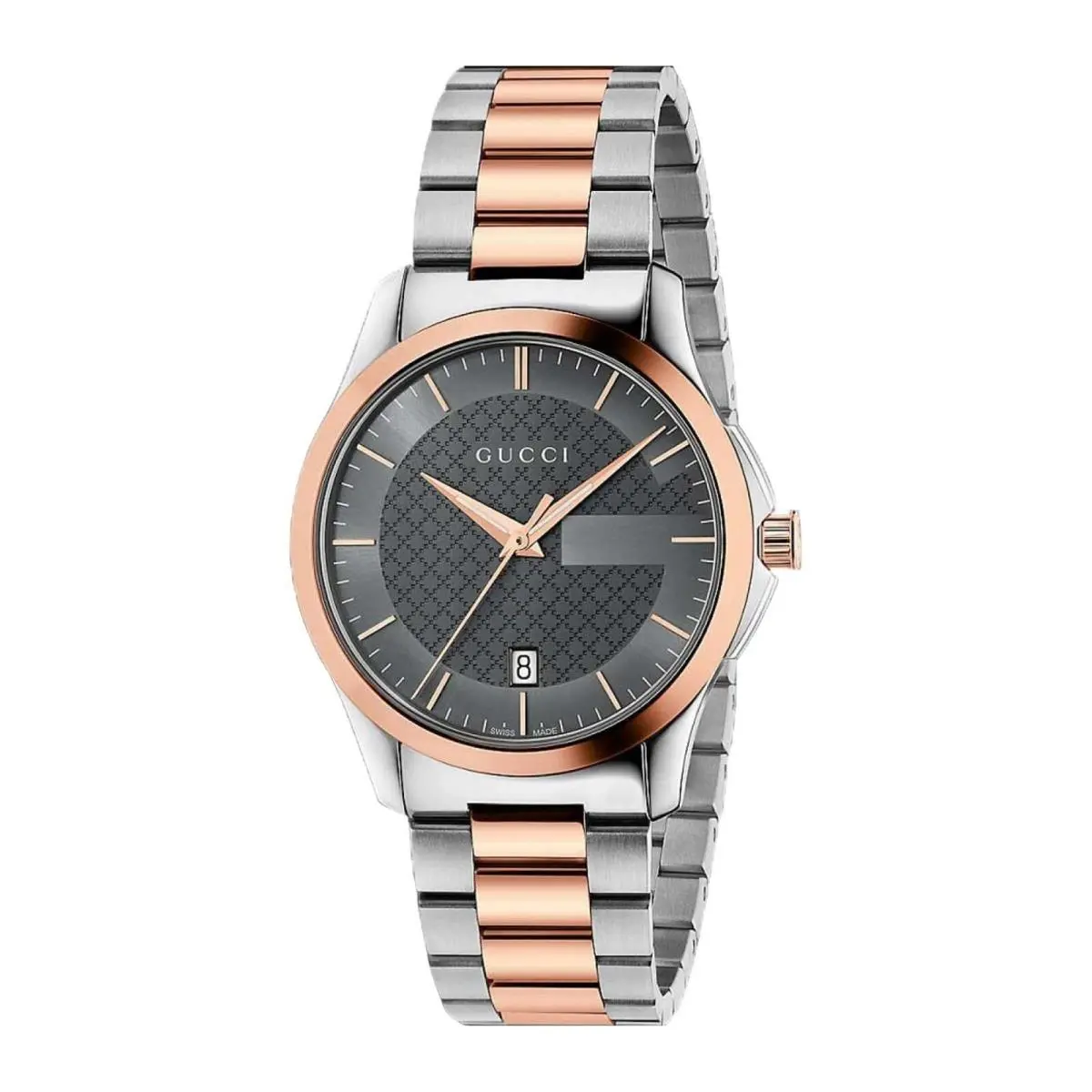 Gucci Men`s G-timeless Grey Dial Two-tone Watch - YA126446