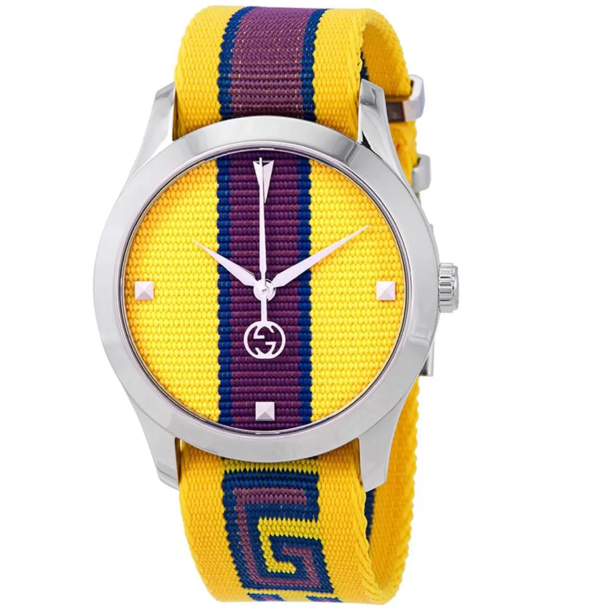 Gucci YA1264069 Men`s G-timeless Yellow Quartz Watch - Dial: Multicolor, Band: Multicolor, Bezel: Silver