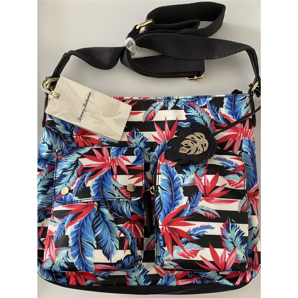 Tommy Bahama Women`s Siesta Key Crossbody Stripped Palms of Paradise