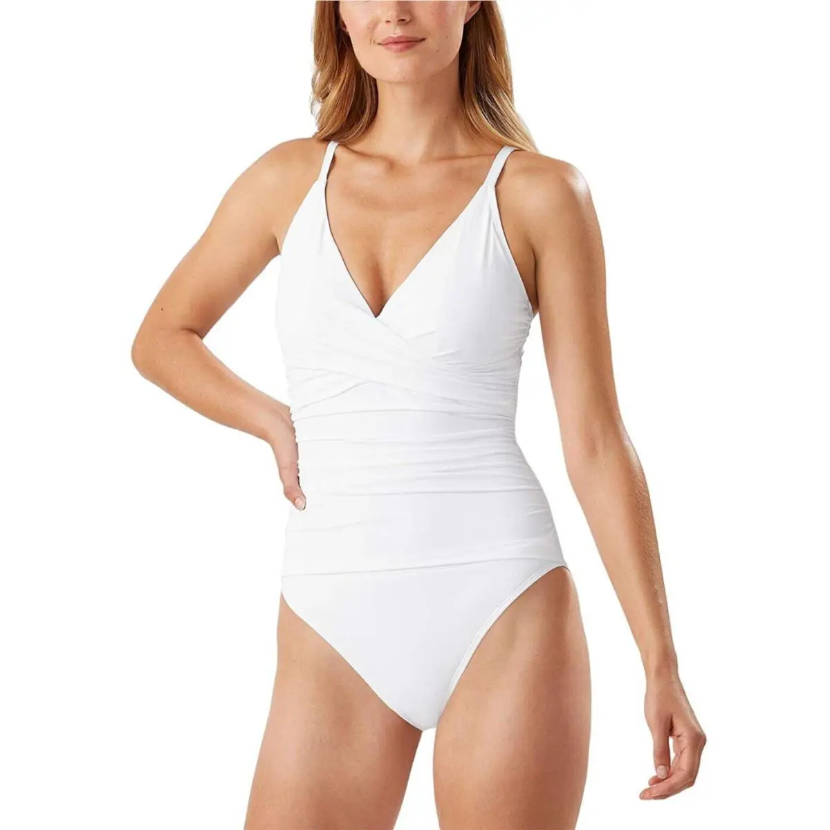 Tommy Bahama L74810 Pearl Over The Shoulder One Piece Swimsuit Size 14