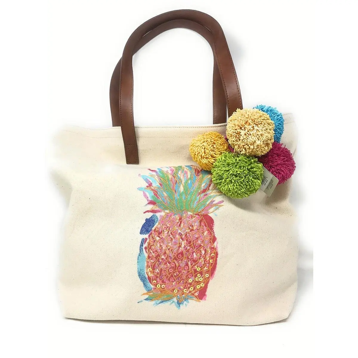 Tommy Bahama Watercolor Pineapple Canvas Tote Bag