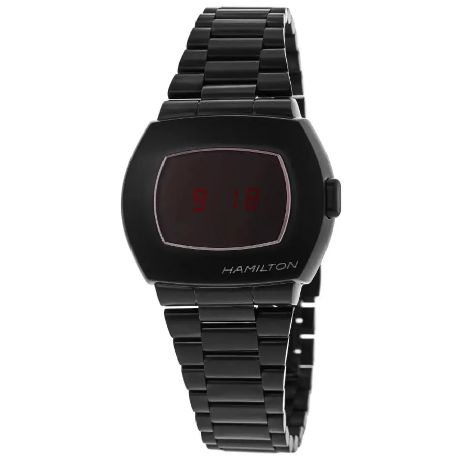 Hamilton Psr Digital Quartz Black Pvd Steel Men`s Watch H52404130