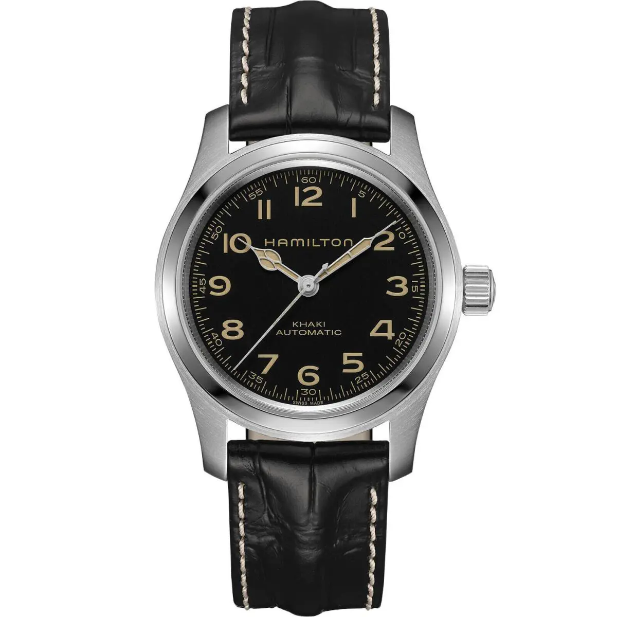 Hamilton Khaki Field Murph Auto Men`s Leather Strap Watch H70605731