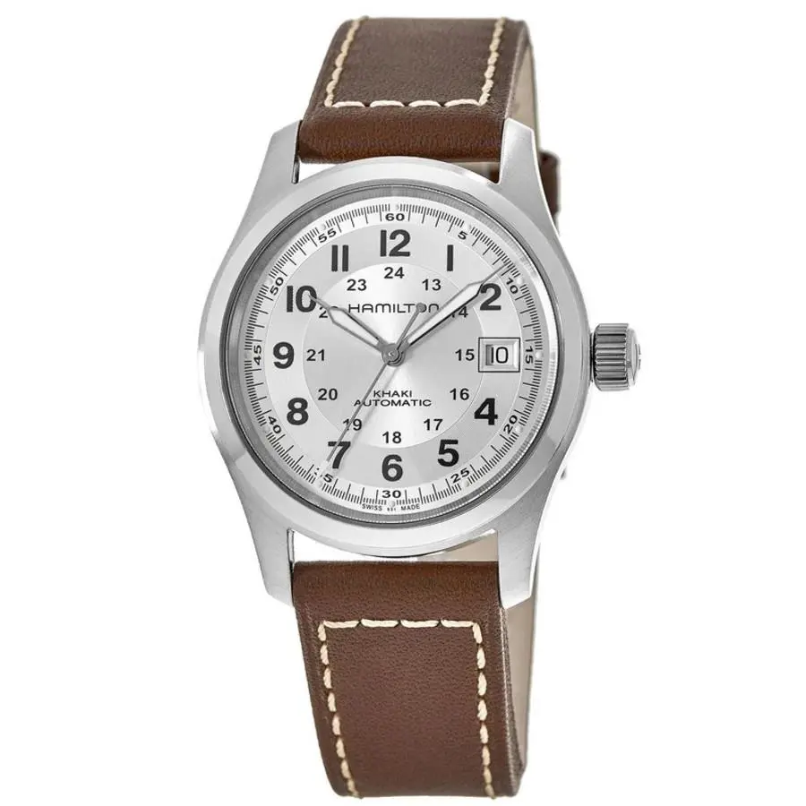 Hamilton Khaki Field Auto 38MM Silver Dial Leather Men`s Watch H70455553